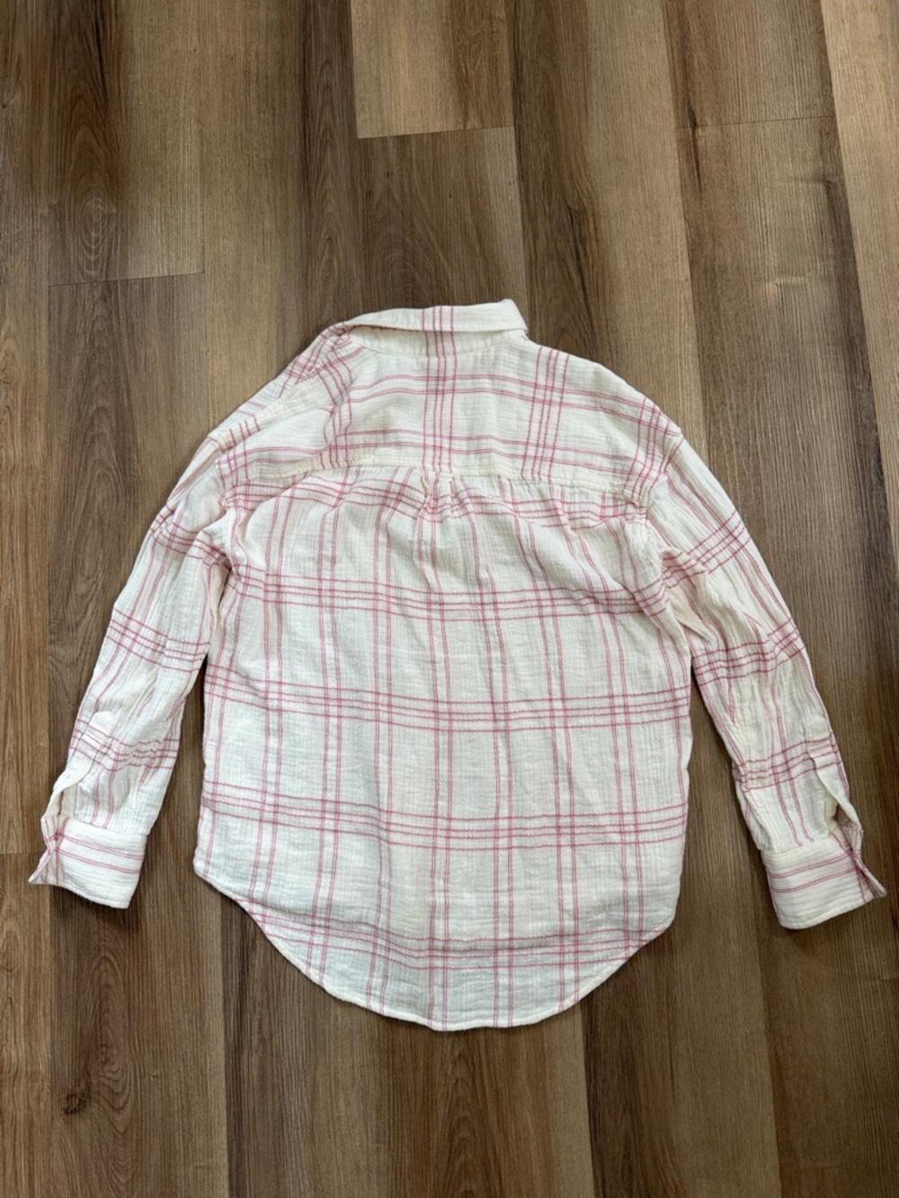 Faherty Dune Cotton Gauze Relaxed Shirt Rose Cove Plaid Long Sleeve Top Medium - Picture 5 of 11